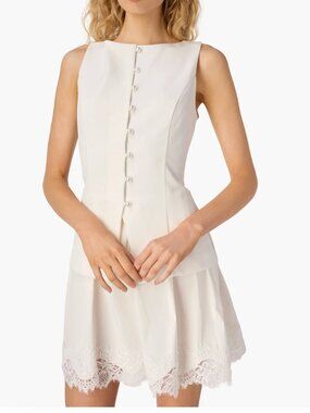 CAMI NYC Oakley Mini Dress White Matte Heavy Crepe